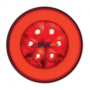 21 LED 4" Round GloLight (Stop, Turn & Tail) - Red LED/Red Lens - United Pacific 37132