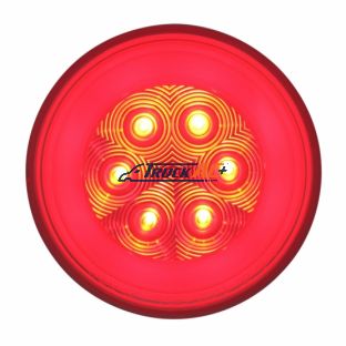 21 LED 4" Round GloLight (Stop, Turn & Tail) - Red LED/Clear Lens - United Pacific 37134