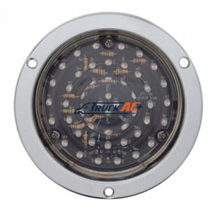 40 LED 4" Round Flange Mount Deep-Dish Light (Stop, Turn & Tail) - Red LED/Clear Lens - United Pacific 38075