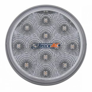 12 LED 4" Round Reflector Light (Stop, Turn & Tail) - Red LED/Clear Lens - United Pacific 38117