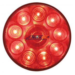 10 LED 4" Round Light (Stop, Turn & Tail) - Red LED/Red Lens - United Pacific 38770