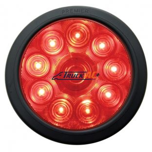 10 LED 4" Round Light Kit (Stop, Turn & Tail) - Red LED/Red Lens - United Pacific 38770BRK