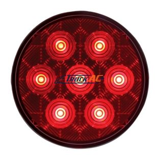 7 LED 4" Round Competition Series Light (Stop, Turn & Tail) - Red LED/Red Lens - United Pacific 39117B