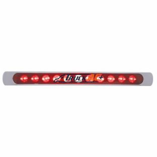 11 LED 17" Light Bar (Stop, Turn & Tail) With Chrome Bezel - Red LED/Red Lens - United Pacific 39251