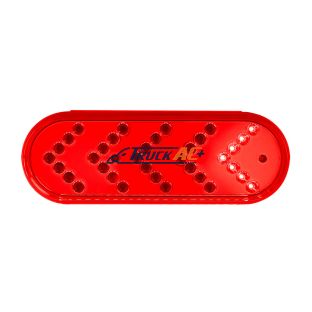 35 LED 6" Reflector Oval Sequential Turn Signal Light - Red LED/Red Lens - United Pacific 39476