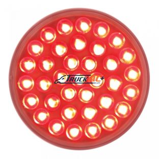 36 LED 4" Round Light (Stop, Turn & Tail) - Red/Clear Lens - United Pacific 39643B