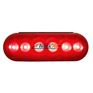 6 LED Oval Light (Stop, Turn & Tail) - Red LED/Red Lens - United Pacific 39654B