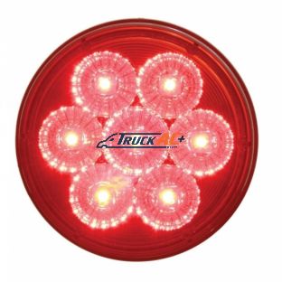 7 LED 4" Round Reflector Light (Stop, Turn & Tail) - Red LED/Red Lens - United Pacific 39924B