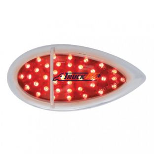 39 LED Flush Mount "Teardrop" Light (Stop, Turn & Tail) - Red LED/Chrome Lens - United Pacific 39948