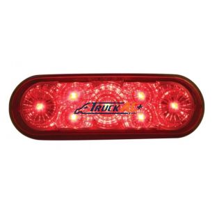 7 LED 6" Oval Reflector Light (Stop, Turn & Tail) - Red LED/Red Lens - United Pacific 39975