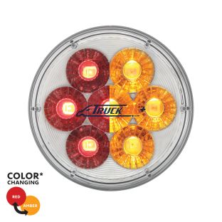 14 LED 4" Round Double Fury Light (Stop, Turn & Tail) - Red & Amber LED/ Clear Lens - United Pacific 36528