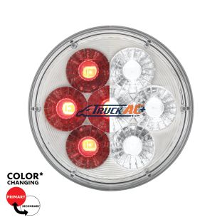 14 LED 4" Round Double Fury Light (Stop, Turn & Tail) - Red & White LED/Clear Lens - United Pacific 36530