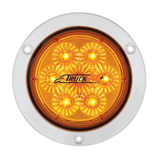 7 LED 4" SS Flange Turn Signal Light - Amber LED/Amber Lens - United Pacific 36915