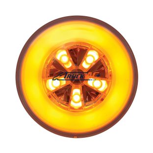18 LED 4" Round GloLight (Turn Signal) - Amber LED/Amber Lens - United Pacific 36923B