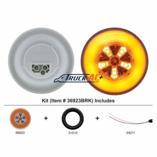 18 LED 4" Round GloLight Kit (Turn Signal) - Amber LED/Amber Lens (Each) - United Pacific 36923BAK