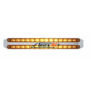 Dual 14 LED 12" Turn Signal Light Bars - Amber LED/Amber Lens - United Pacific 37665