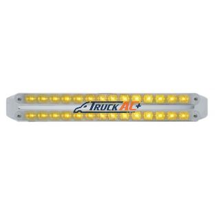 Dual 14 LED 12" Turn Signal Light Bars - Amber LED/Chrome Lens - United Pacific 37675