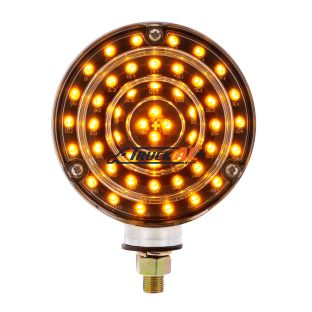 88 LED Single Stud Double Face Turn Signal Light - Amber & Red LED/Clear Lens - United Pacific 38114