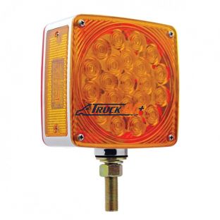 45 LED Single Stud Double Face Turn Signal Light (Passenger) - Amber & Red LED/Amber & Red Lens - United Pacific 38702