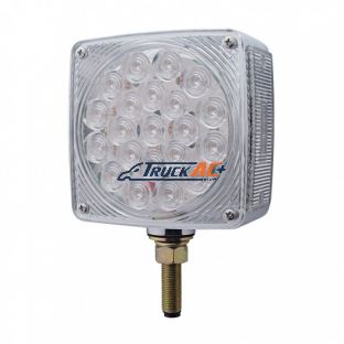 45 LED Single Stud Double Face Turn Signal Light (Driver) - Amber & Red LED/Clear Lens - United Pacific 38705