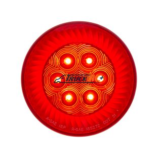 16 LED 4" Round Turbine Light (Stop, Turn & Tail) - Red LED/Red Lens - United Pacific 39214