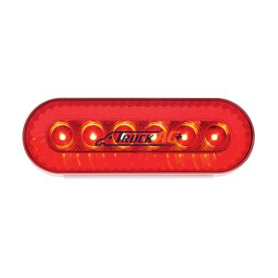 20 LED 6" Oval Turbine Light (Stop, Turn & Tail) - Red LED/Red Lens - United Pacific 39218