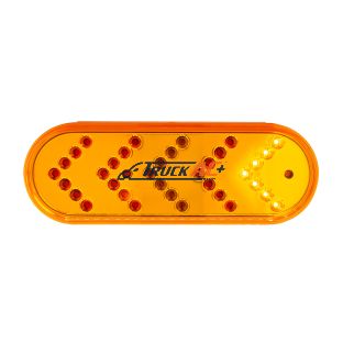 35 LED 6" Reflector Oval Sequential Turn Signal Light - Amber LED/Amber Lens - United Pacific 39475B