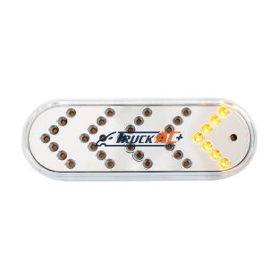 35 LED 6" Reflector Oval Sequential Turn Signal Light - Amber LED/Clear Lens - United Pacific 39477B