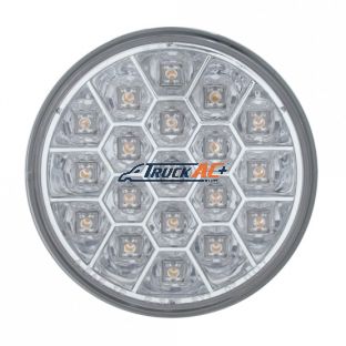 19 LED 4" Reflector Turn Signal Light - Amber LED/Clear Lens - United Pacific 39702