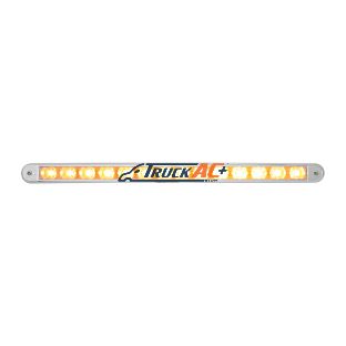 14 LED 12" Auxiliary Warning Light Bar With Bezel - Amber LED/Clear Lens - United Pacific 37190