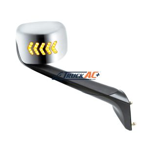 A2273566003 Hood Mirror Assembly W/LED Lights On Mirror Cover & Glass For 2018-2025 Cascadia - Heated/Passenger - United Pacific 42249