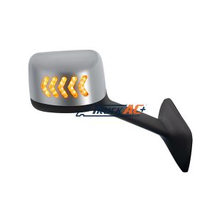 Chrome Plastic Hood Mirror Assembly With Sequential LED Turn Signals For 2018-2024 International LT-Passenger - United Pacific 42253