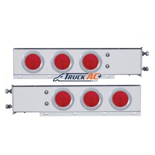 3-3/4" Bolt Pattern Deluxe Stainless Spring Loaded Light Bar With 6X 4" Lights & Bezels (Pair) - United Pacific 22239