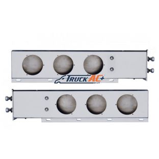 2-1/2" Bolt Pattern 430 SS Spring Loaded Light Bar With Three 4" Light Cutouts (Pair) - United Pacific 22301