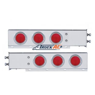 2" Bolt Pattern Stainless Spring Loaded Light Bar With 6X 4" Lights & Visors (Pair) - United Pacific 22352