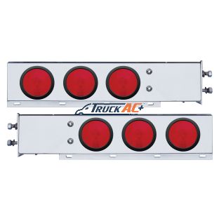 2-1/2" Bolt Pattern Stainless Spring Loaded Light Bar With 6X 4" Lights & Grommets (Pair) - United Pacific 22357