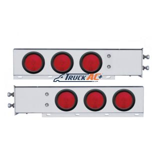 2" Bolt Pattern Stainless Spring Loaded Light Bar With 6X 4" Lights & Grommets (Pair) - United Pacific 22358