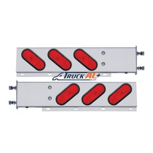 3-3/4" Bolt Pattern Stainless Spring Loaded Light Bar With 6X Oval Lights & Grommets (Pair) - United Pacific 22359