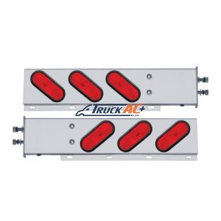 2-1/2" Bolt Pattern Stainless Spring Loaded Light Bar With 6X Oval Lights & Grommets (Pair) - United Pacific 22360