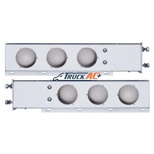 3-3/4" Bolt Pattern Chrome Spring Loaded Light Bar With 6X 4" Light Cutouts (Pair) - United Pacific 31616