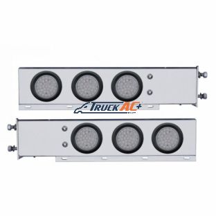 3-3/4" Bolt Pattern Chrome Spring Loaded Bar W/6X 36 Red LED 4" Lights - Clear Lens (Pair) - United Pacific 63676