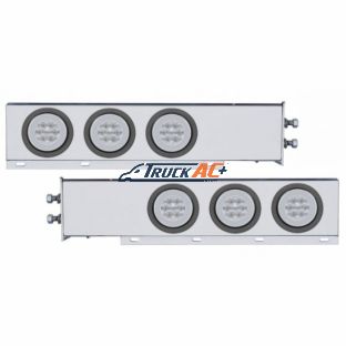2" Bolt Pattern SS Spring Loaded Bar With 6X 21 LED 4" GloLight -Red LED/Clear Lens (Pair) - United Pacific 63771