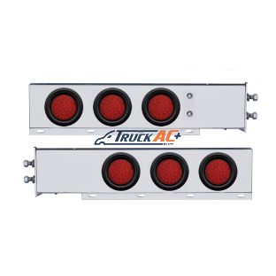 2" Bolt Pattern SS Spring Loaded Bar With 6X 36 LED 4" Lights -Red LED & Lens (Pair) - United Pacific 63804