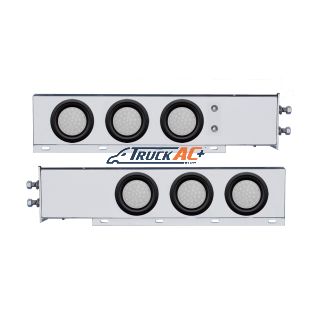2" Bolt Pattern SS Spring Loaded Bar With 6X 36 LED 4" Lights -Red LED/Clear Lens (Pair) - United Pacific 63805