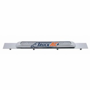 Chrome Top Mud Flap Plate With 11 LED 17" Light Bar & Bezel - Amber LED/Clear Lens (Each) - United Pacific 10393