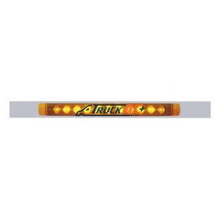 Chrome Top Mud Flap Plate With 11 LED 17" Light Bar - Amber LED/Amber Lens (Each) - United Pacific 10395