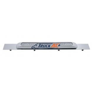 Chrome Top Mud Flap Plate With 11 LED 17" Light Bar - Amber LED/Clear Lens (Each) - United Pacific 10397