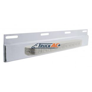 Stainless Top Mud Flap Plate With 11 LED 17" Light Bar - Amber LED/Clear Lens (Each) - United Pacific 21423