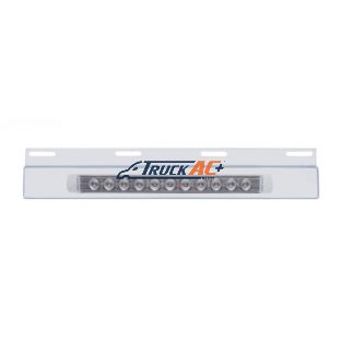 Stainless Top Mud Flap Plate With 11 LED 17" Light Bar - Red LED/Clear Lens (Each) - United Pacific 21424