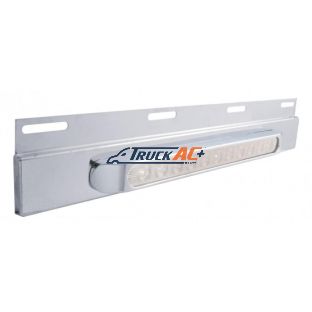 Stainless Top Mud Flap Plate With 11 LED 17" Light Bar & Bezel - Amber LED/Clear Lens (Each) - United Pacific 21427